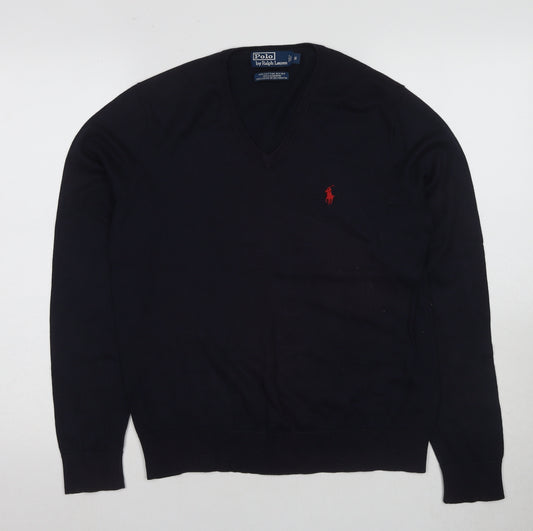 Polo Ralph Lauren Men's Black V-Neck Pullover Jumper S