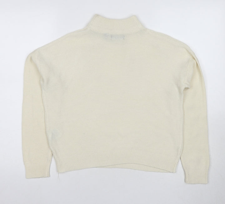 Brave Soul Women's Ivory Mock Neck Jumper XS