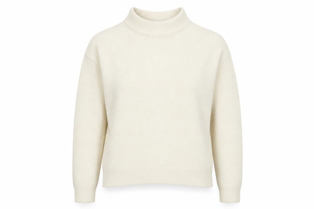Brave Soul Women's Ivory Mock Neck Jumper XS