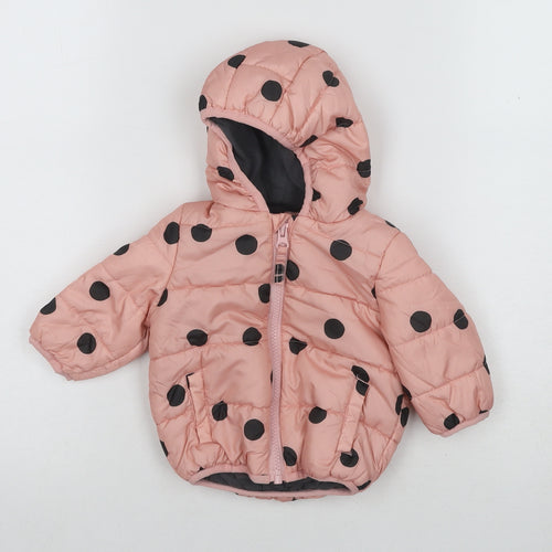 Marks and Spencer Unisex Baby Pink Puffer Jacket 0-3 Months