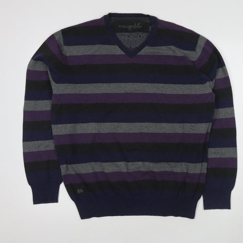 Rocha John Rocha Men's XL Striped V-Neck Pullover Jumper
