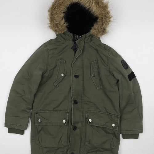 River Island Girls Green Parka Coat 8 Years