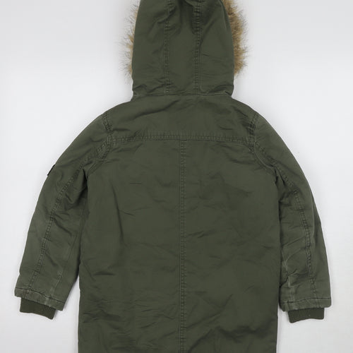 River Island Girls Green Parka Coat 8 Years