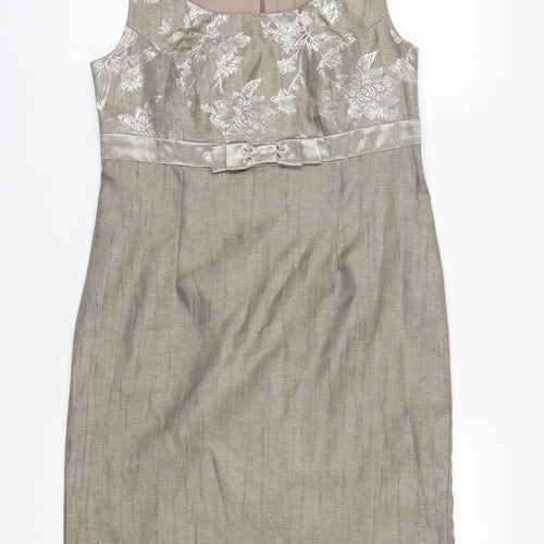 Roman Originals Women's Beige Floral Sheath Dress