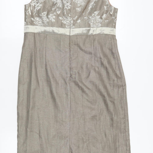 Roman Originals Women's Beige Floral Sheath Dress