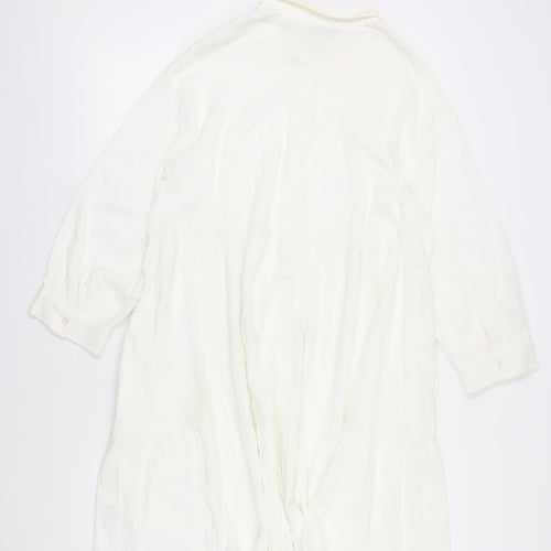 Next Women's White Cotton Shirt Dress, Size 18