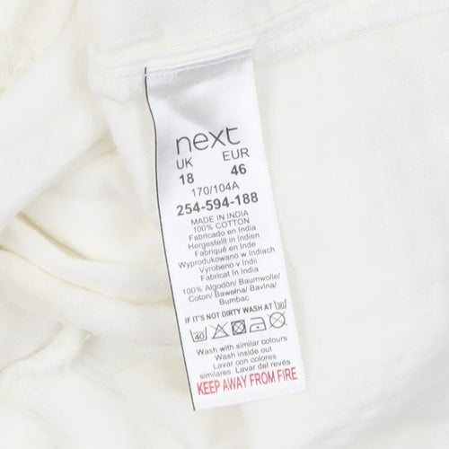 Next Women's White Cotton Shirt Dress, Size 18
