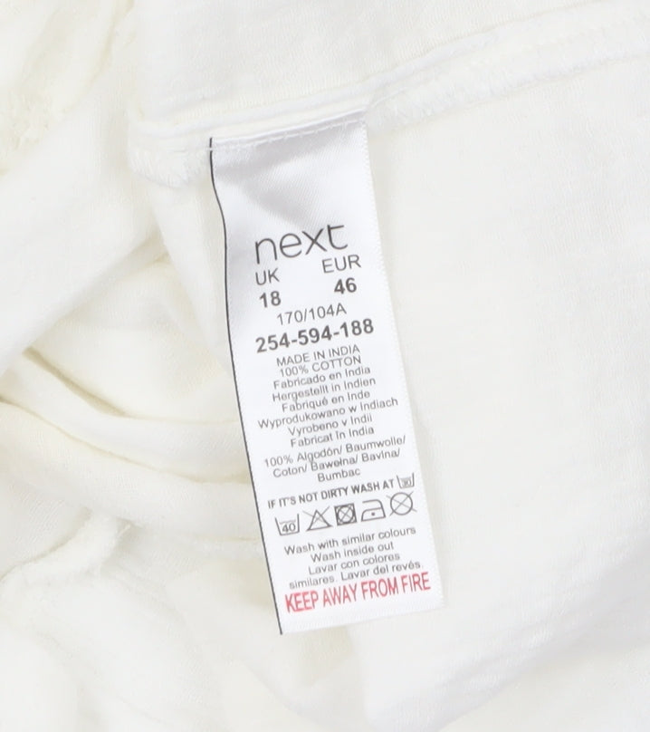 Next Women's White Cotton Shirt Dress, Size 18