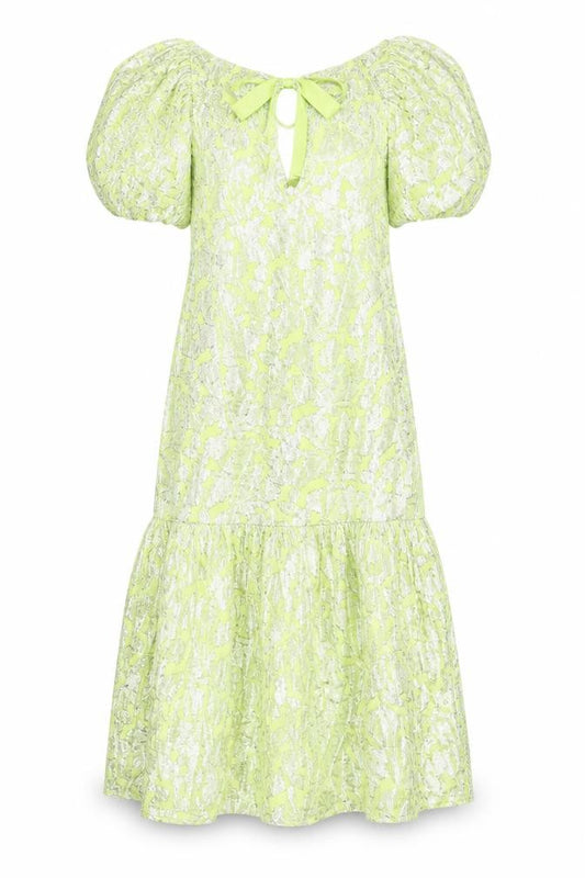 Front view of Warehouse Women's Green A-Line Midi Dress, size 8