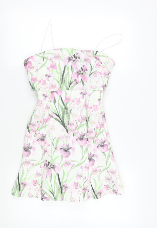 Asos Women's Floral Strapless Mini Dress Size 10