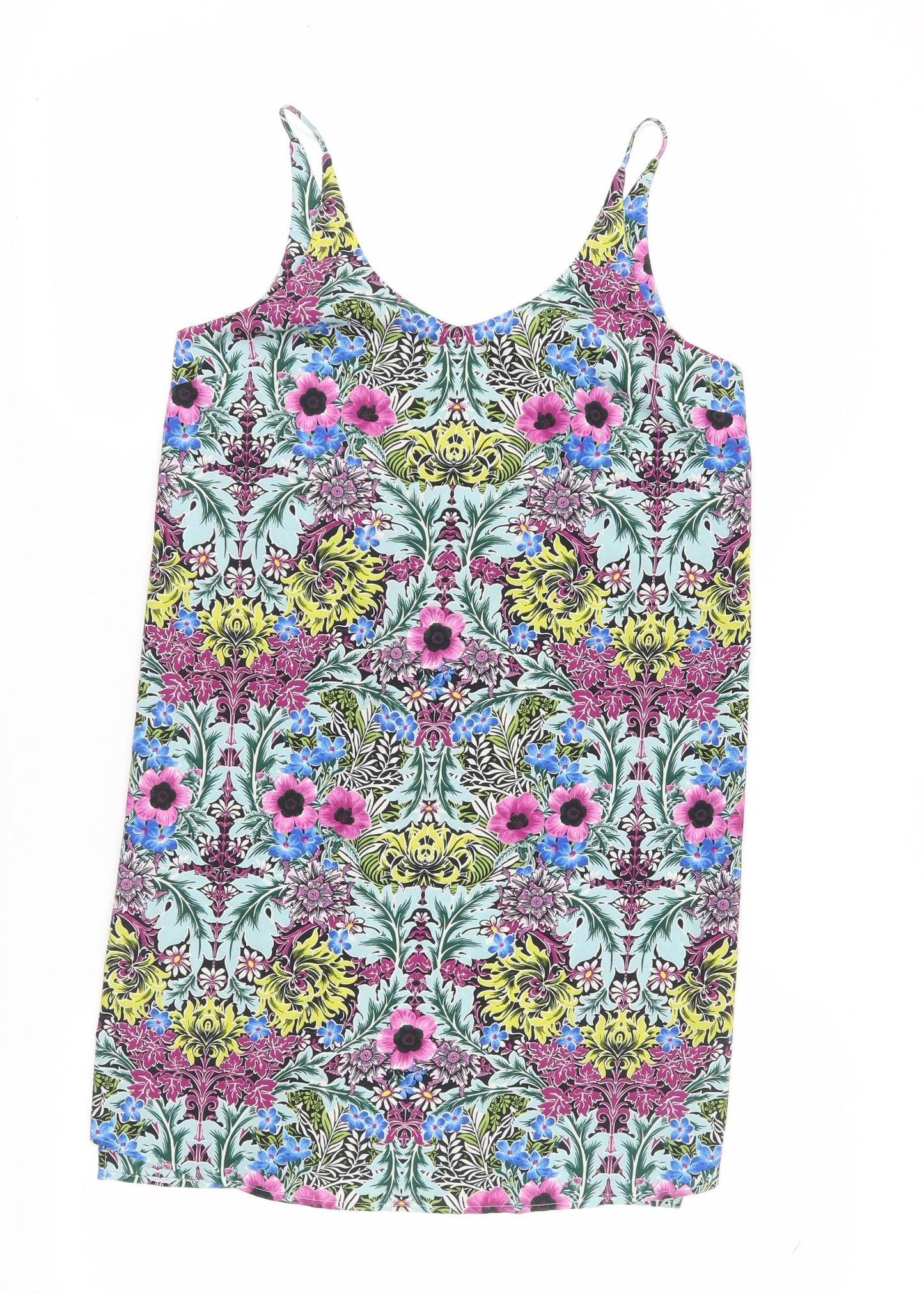 Topshop Women's Multicoloured Floral Slip Dress, Size 6
