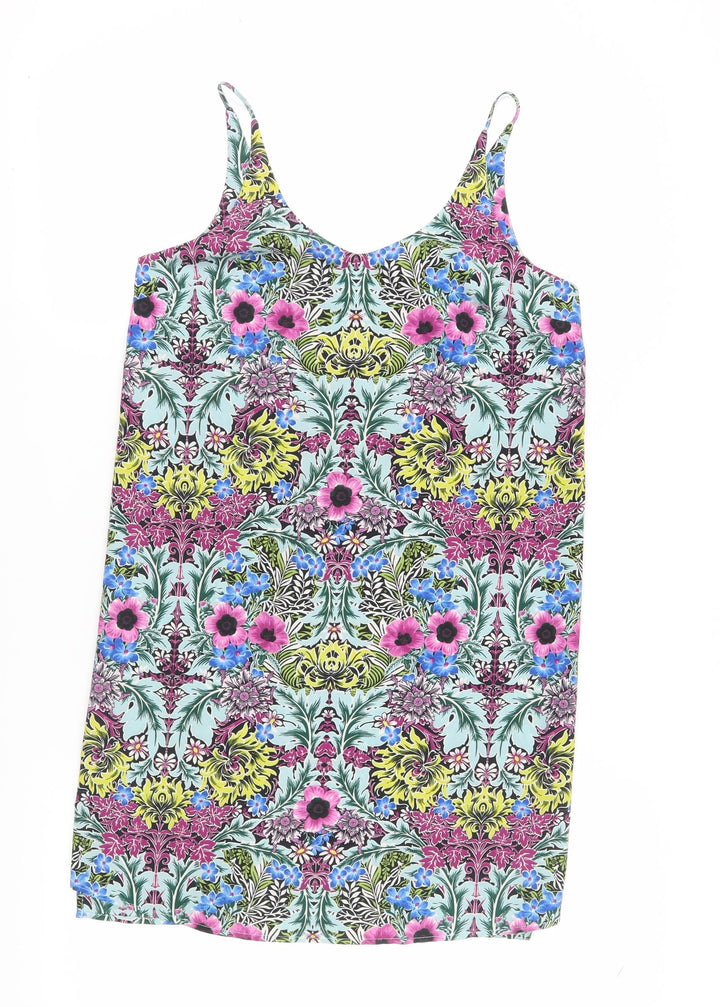 Topshop Women's Multicoloured Floral Slip Dress, Size 6