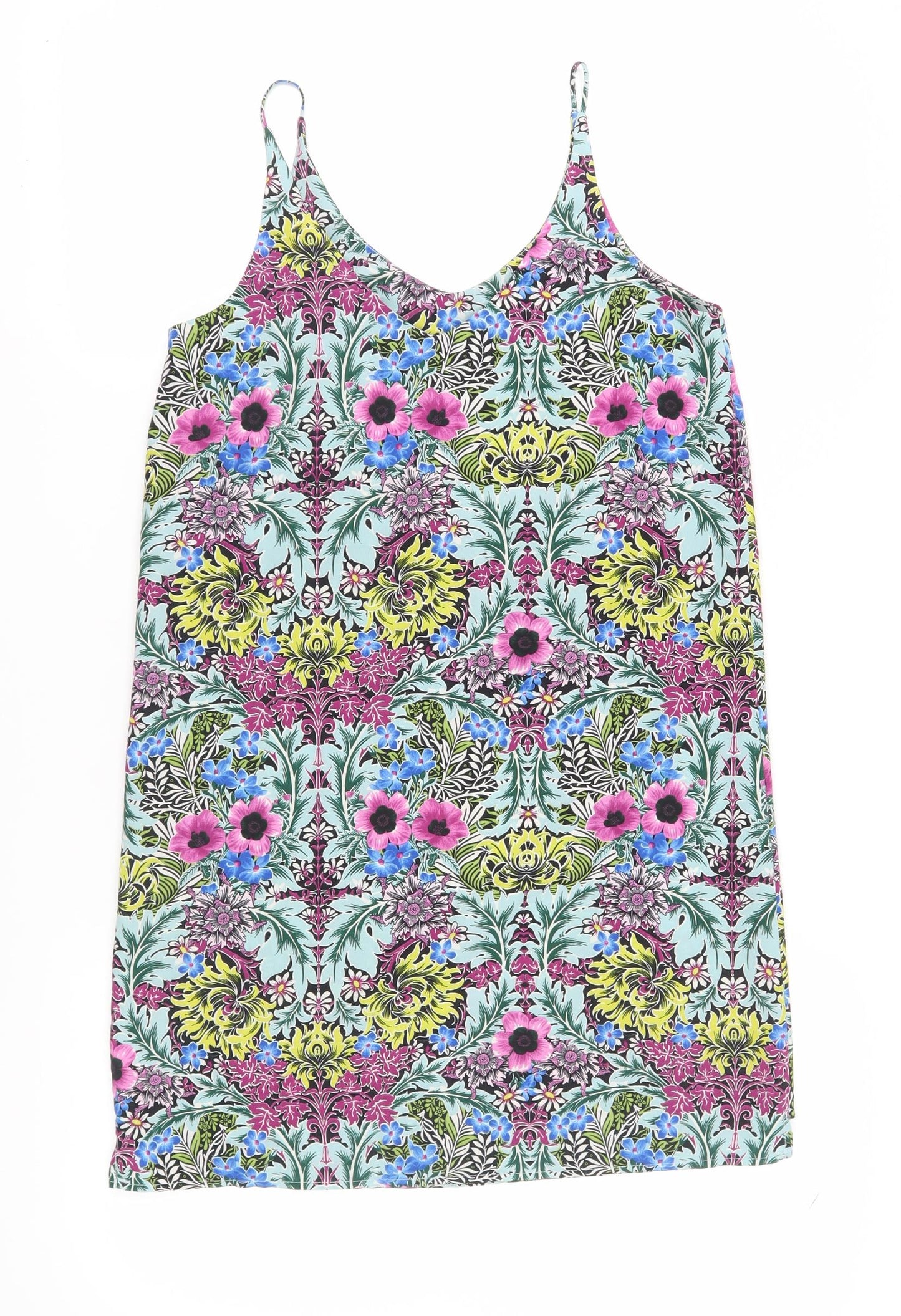 Topshop Women's Multicoloured Floral Slip Dress, Size 6