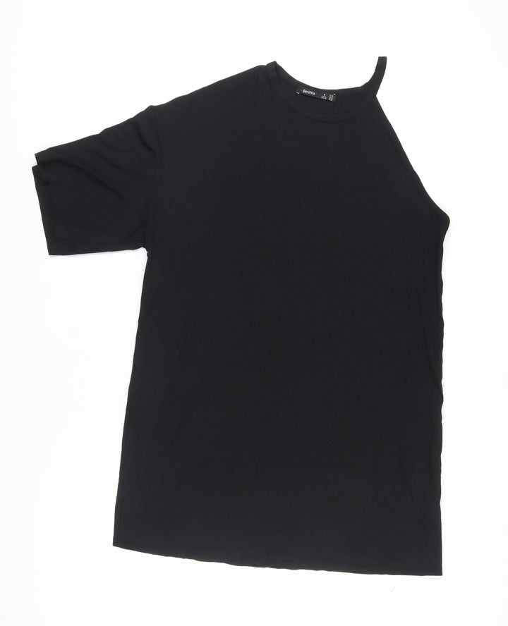 Bershka Women's Black T-Shirt Dress Size M