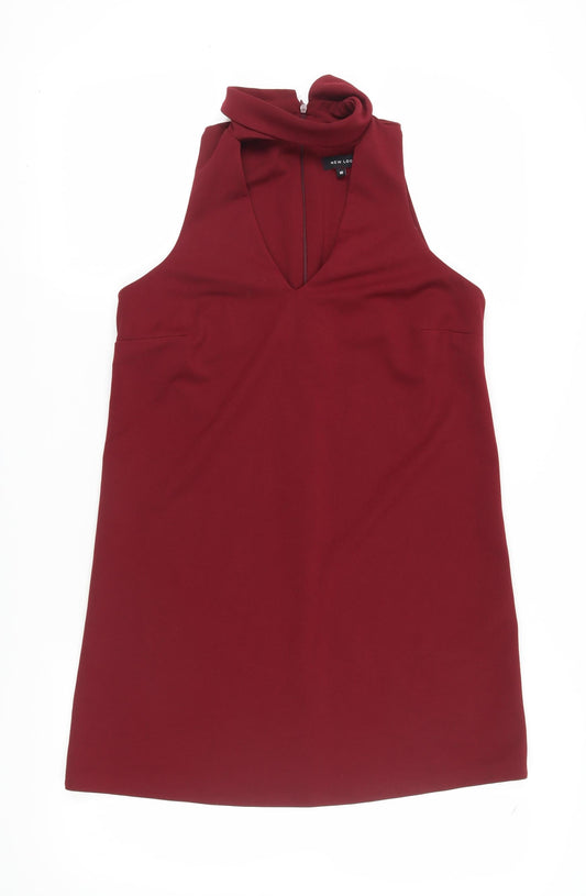 New Look Women's Red Sleeveless Dress UK 10 Cowl Neck