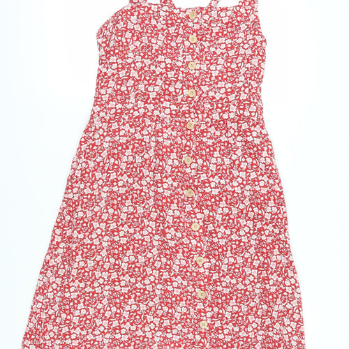 Joanie Women's Red Floral Dress, Size 18, Summer Casual