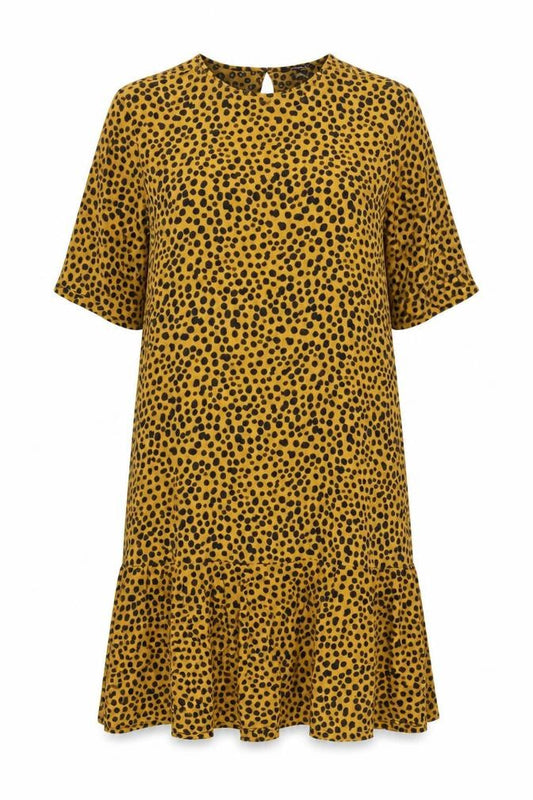 Front view of Monki Women's Animal Print Shift Dress, Multicoloured, M