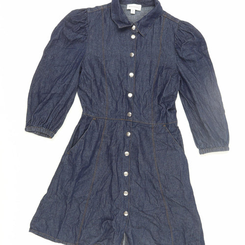 Warehouse Women's Blue Denim Shirt Dress, Size 8
