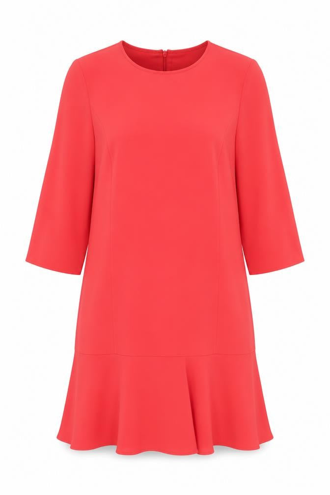 Front view of Oasis Women's Red Shift Dress, size 10, 3/4 Sleeve