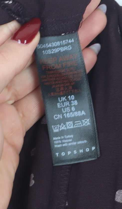 Topshop Women's Black Size 10 Collared Shirt Dress
