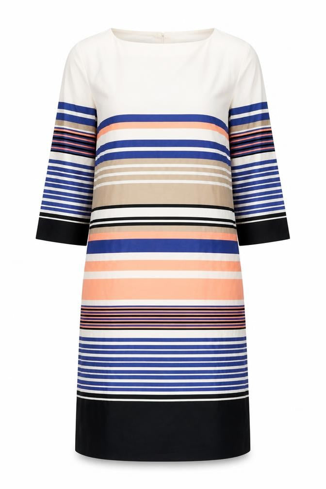 Front view of Monsoon Women's Multicoloured Striped Shift Dress