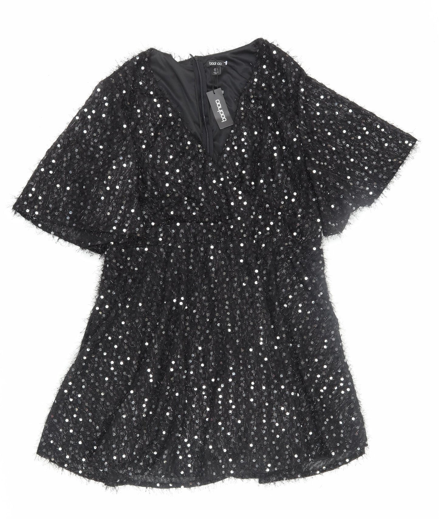 Boohoo Women's Black Sequin Dress UK Size 20