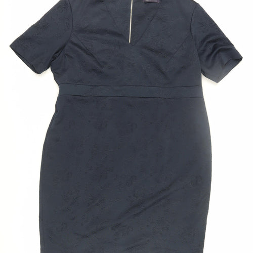 Marks and Spencer Women's Blue Knee Length Sheath Dress
