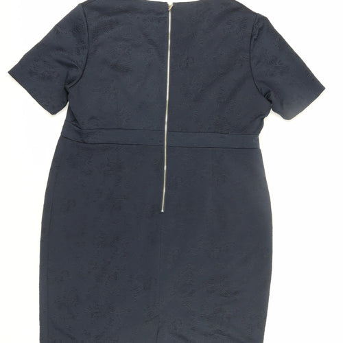 Marks and Spencer Women's Blue Knee Length Sheath Dress