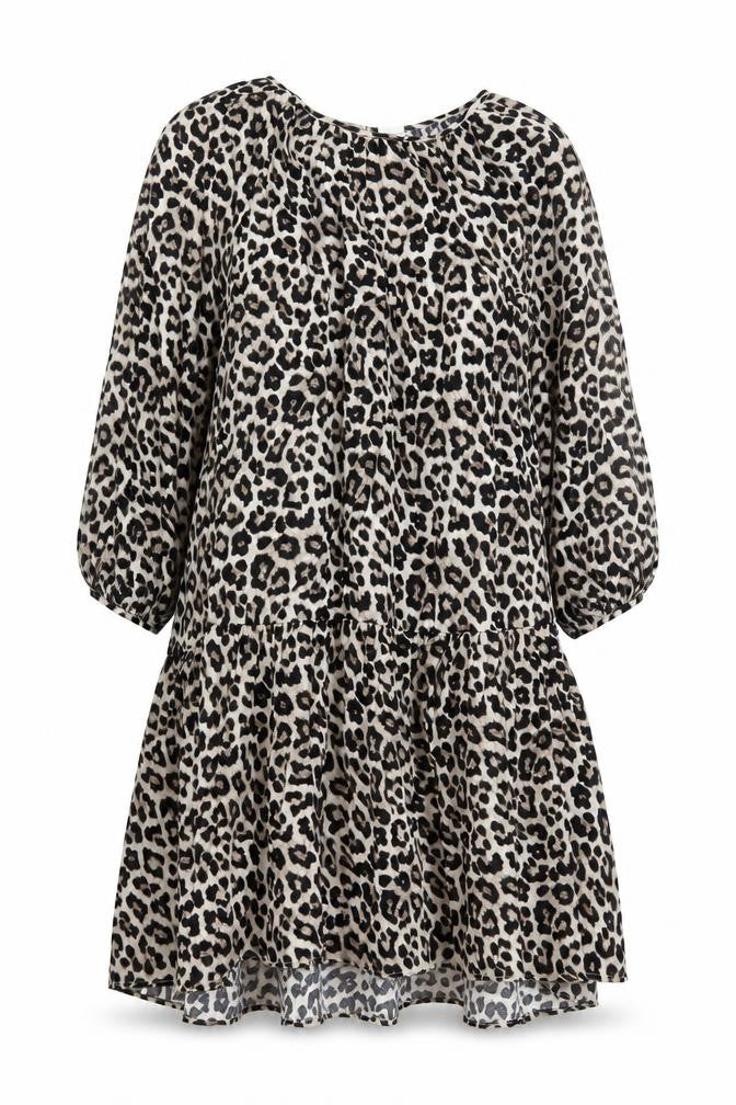 Front view of Animal Print Shift Dress - M - Women's Casual Style