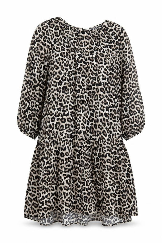Front view of Animal Print Shift Dress - M - Women's Casual Style