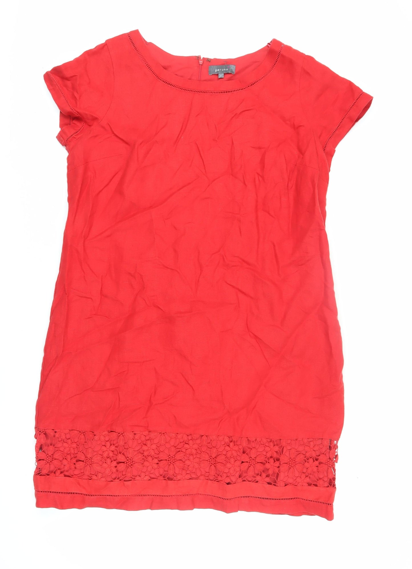 Marks and Spencer Red Linen Dress Size 18 Women