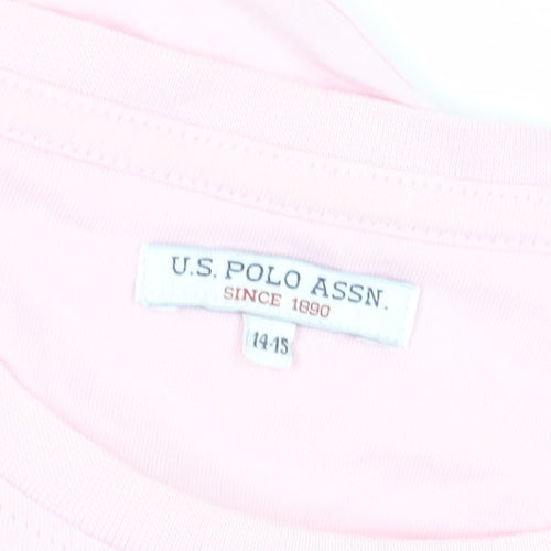 U.S. Polo Assn. Boys Pink T-Shirt 14-15 Years Logo Casual