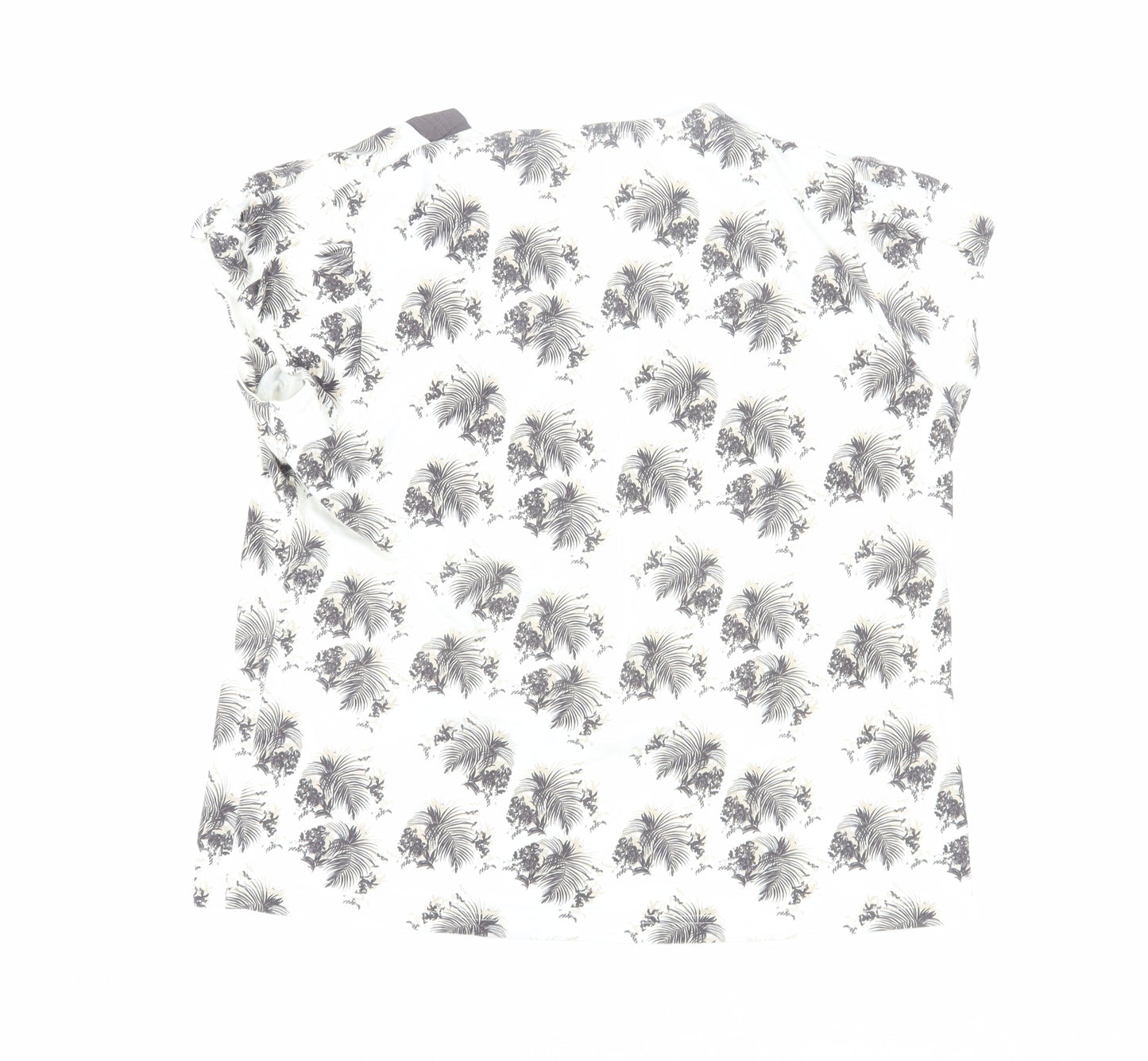 Dash Women's White Floral T-Shirt, Size 18, V-Neck