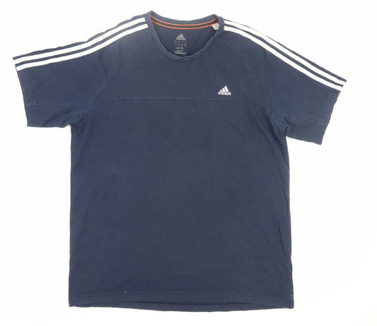 Adidas Men's Blue Cotton T-Shirt L - Breathable & Stylish