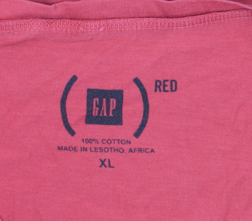 GAP Men's Red XL Short Sleeve Cotton T-Shirt