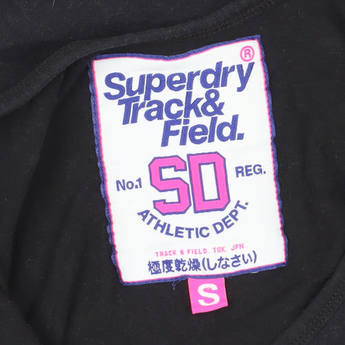 Superdry Women's Black Bodysuit, Size 10, Athletic Style