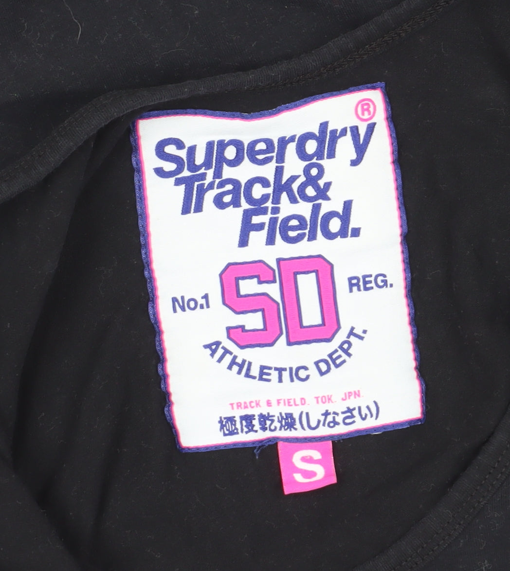Superdry Women's Black Bodysuit, Size 10, Athletic Style