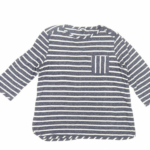 Dash Women’s Blue Striped Jersey T-Shirt Size 14