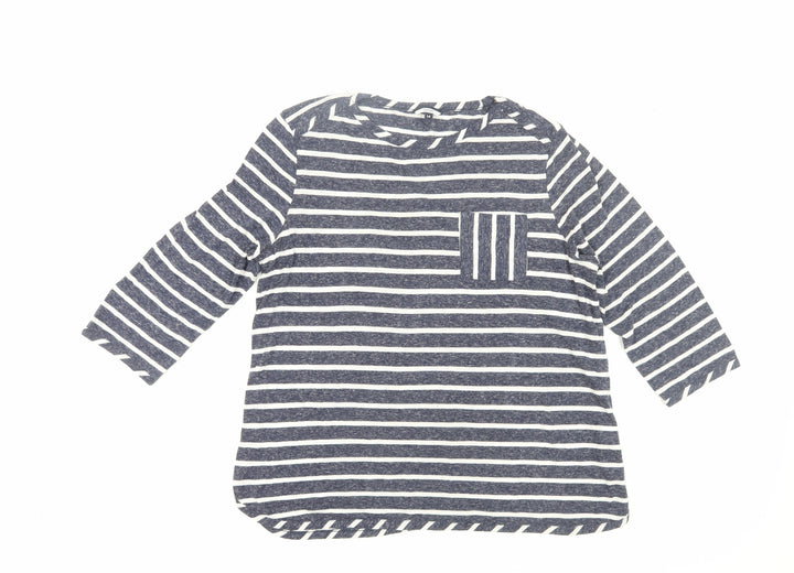 Dash Women’s Blue Striped Jersey T-Shirt Size 14