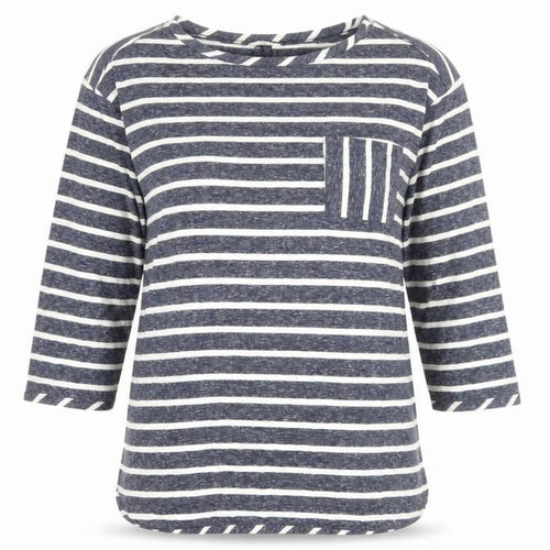 Dash Women’s Blue Striped Jersey T-Shirt Size 14