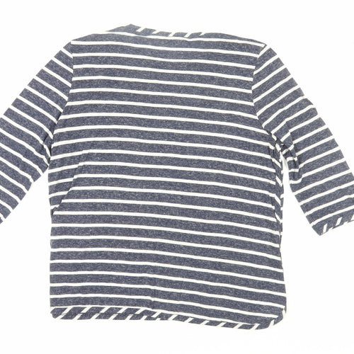 Dash Women’s Blue Striped Jersey T-Shirt Size 14
