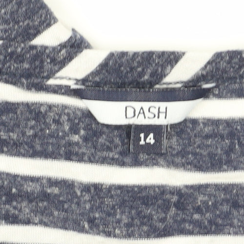 Dash Women’s Blue Striped Jersey T-Shirt Size 14