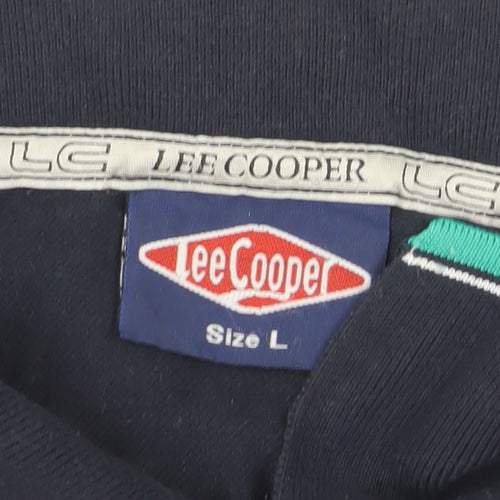Lee Cooper Men's Blue Polo Shirt, Size L, Cotton