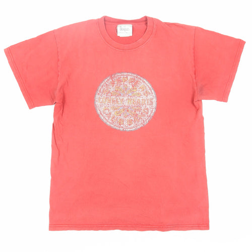 The Beatles Red Unisex T-Shirt, Size M, Music Theme