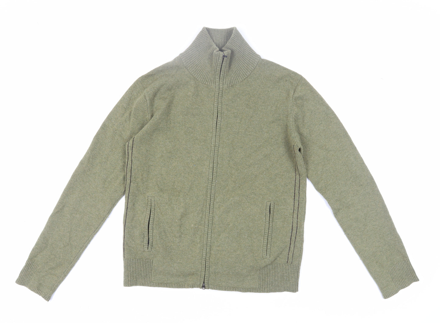 Rohan Women's Green Full Zip Jumper, Size M - Warm Wool Blend