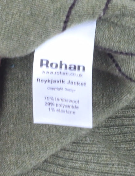 Rohan Women's Green Full Zip Jumper, Size M - Warm Wool Blend