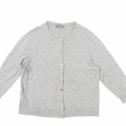 Laura Ashley Women's Grey Cardigan, Size 14, Button Accents