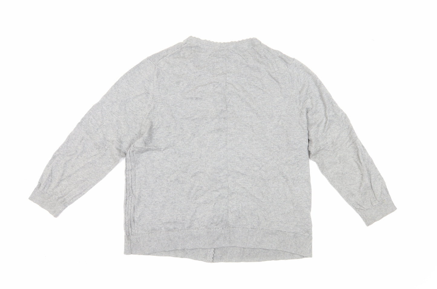 Laura Ashley Women's Grey Cardigan, Size 14, Button Accents