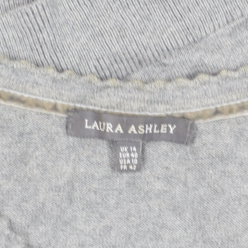 Laura Ashley Women's Grey Cardigan, Size 14, Button Accents