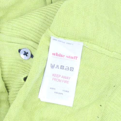 White Stuff Women's Green Cardigan UK 14 Cotton Knit